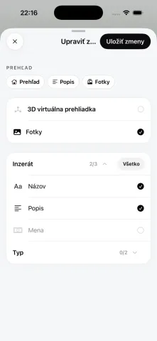 Zdieľané údaje inzerátu
