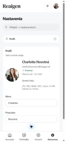 Nastavenia profilu